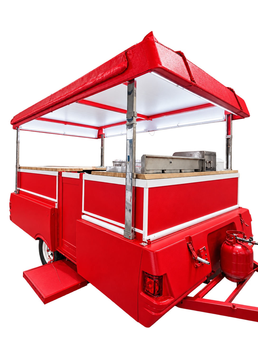 Red Pop Kart open from the front