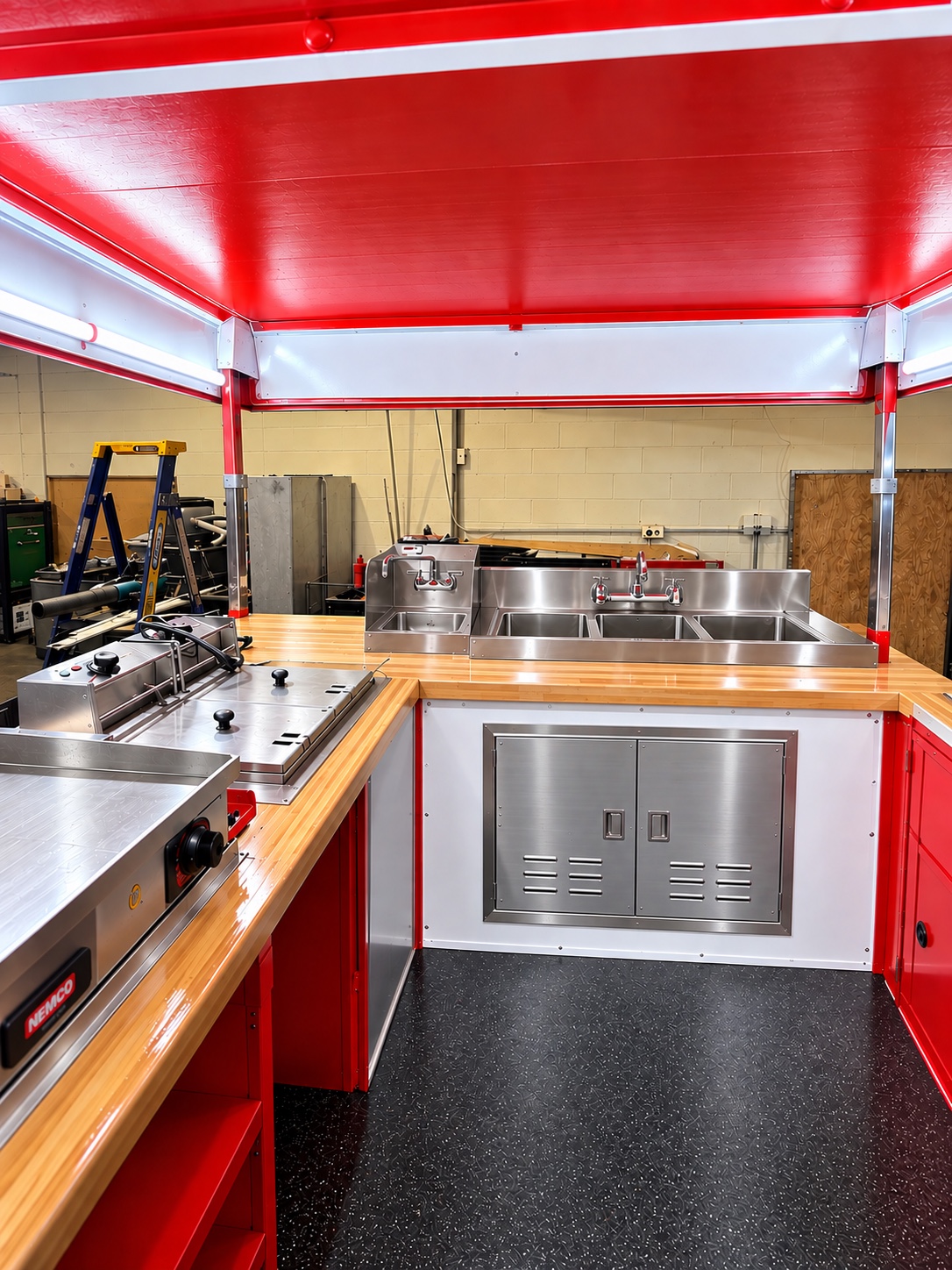 Interior with counters and equipment
