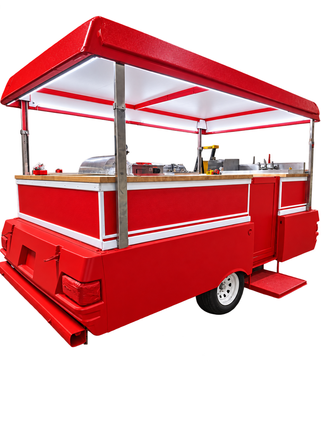 Red Pop Kart open from the rear
