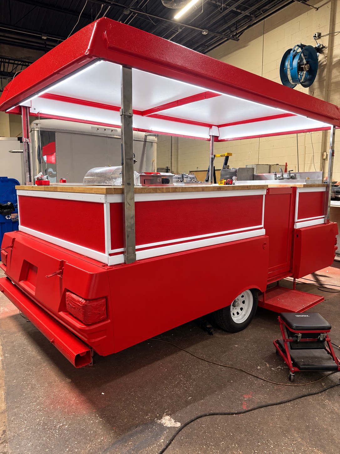 Red Pop Kart from the rear