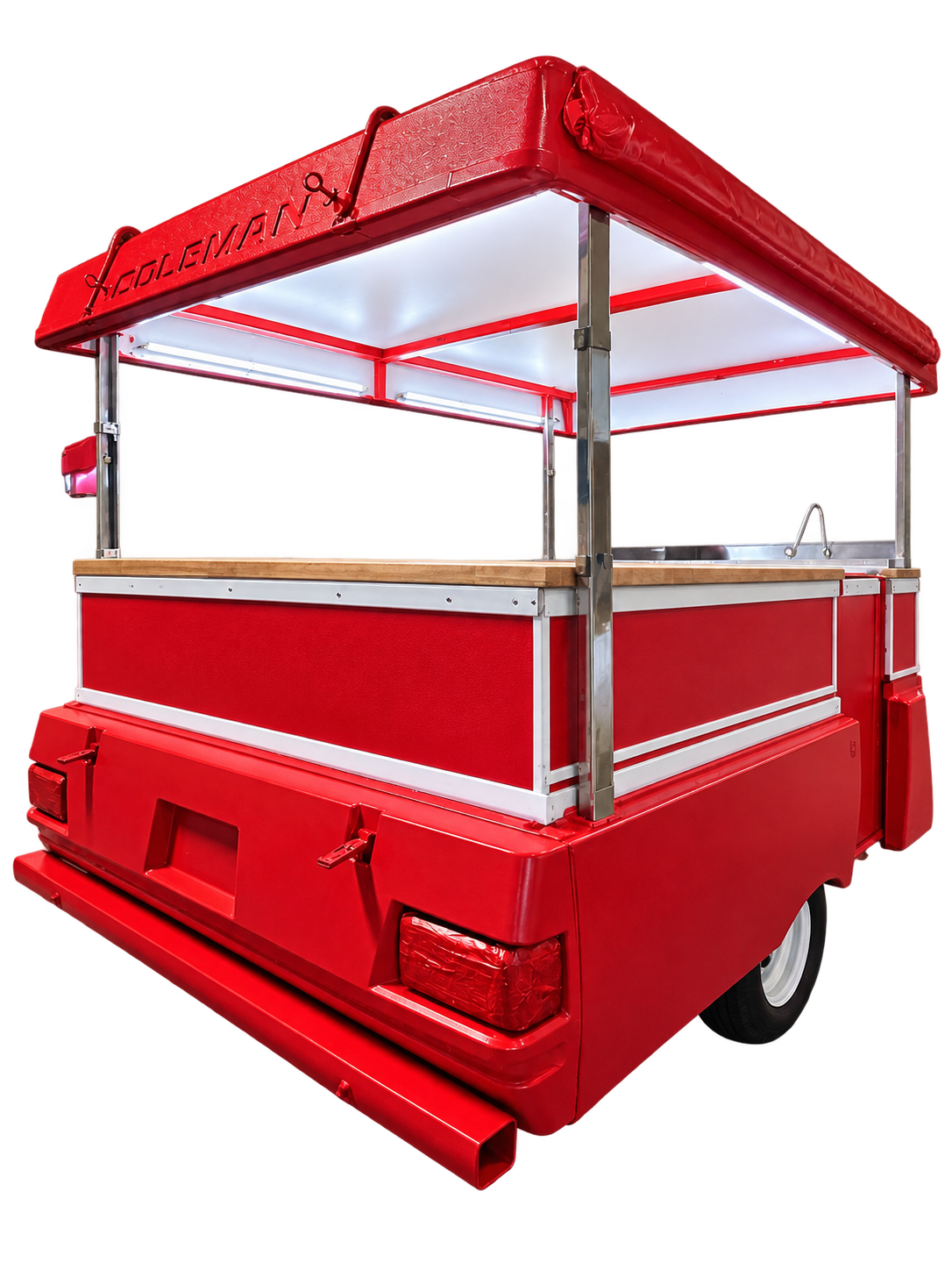 Red Pop Kart open from the side