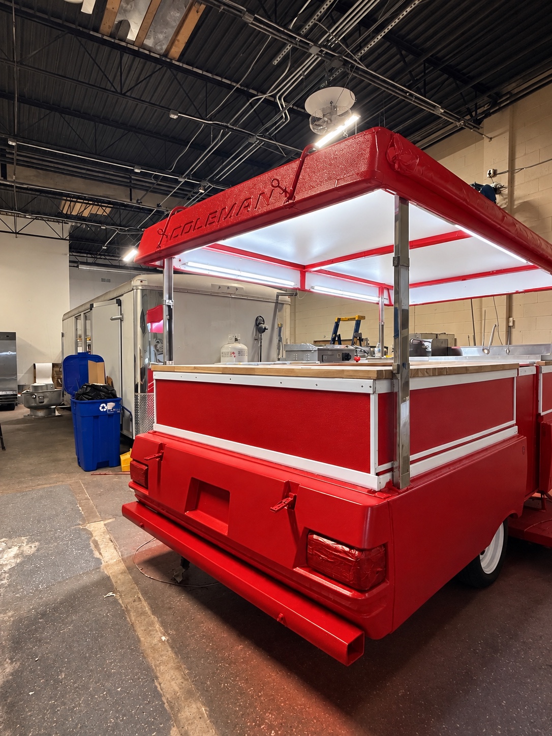Open red Pop Kart from the side